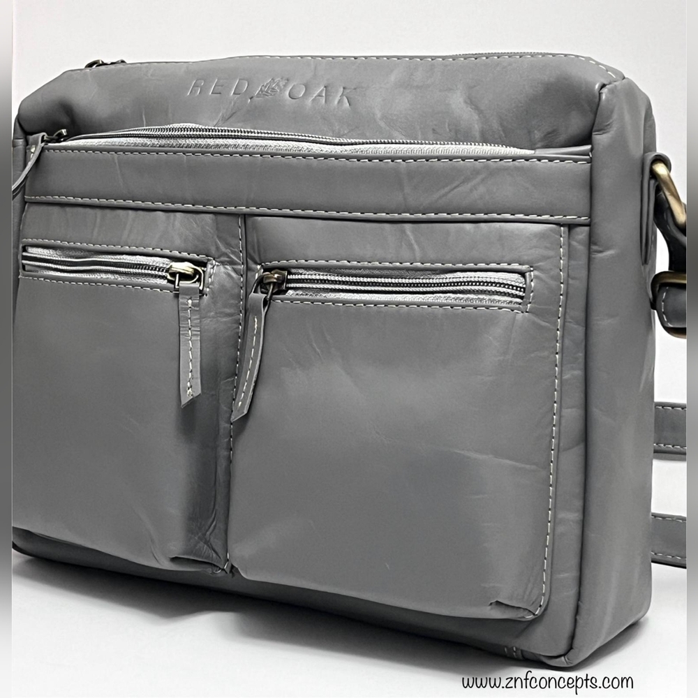 Grey leather Crossbody Bag